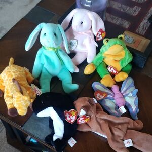 TY Beanie Babies Assorted Plush Toy SLot Total Of 7